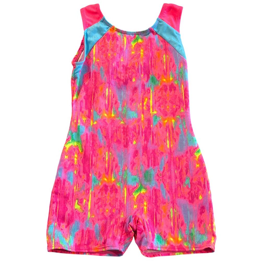 Freestyle by Danskin multicolor‎ Gymnastics Unitard Biketard Leotard Sz S 6-6X